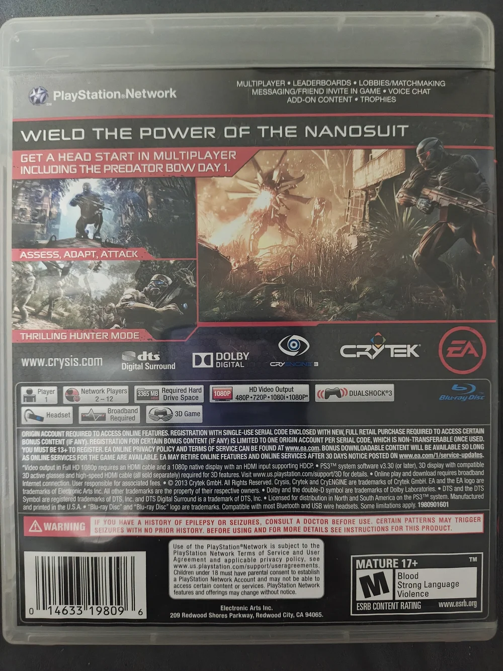 Crysis 3 Hunter Edition - PlayStation 3 (Black/Red)